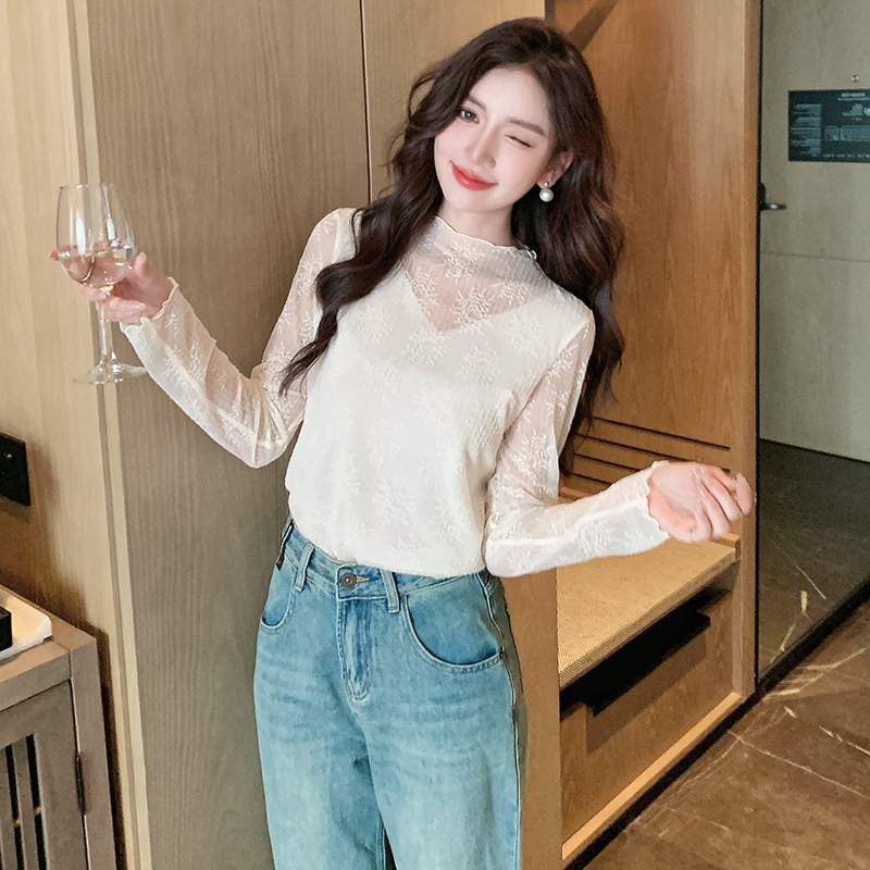 Lace small shirt slim shirts for women