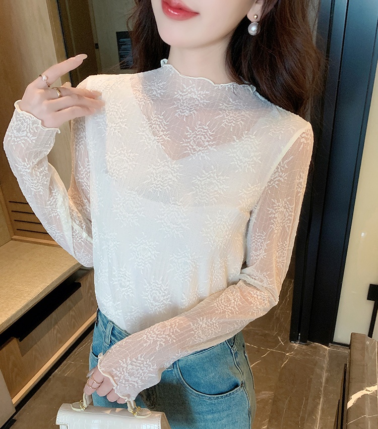 Lace small shirt slim shirts for women