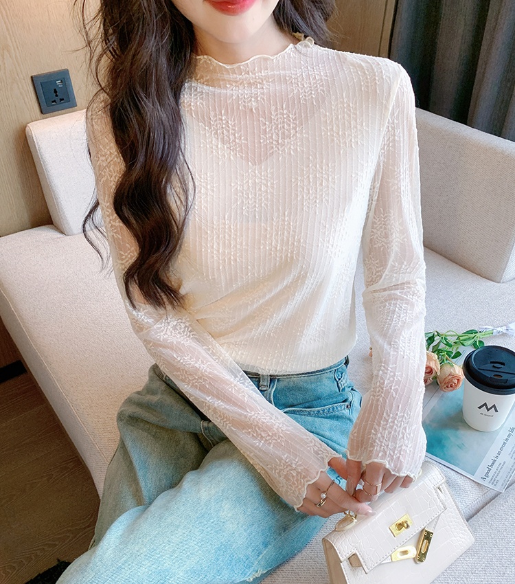 Lace small shirt slim shirts for women