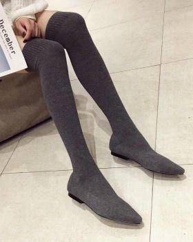 Pointed long tube thigh boots elasticity socks for women