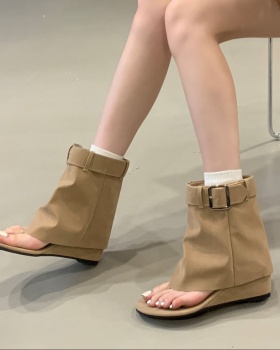 Belt buckle slipsole sandals summer summer boots for women