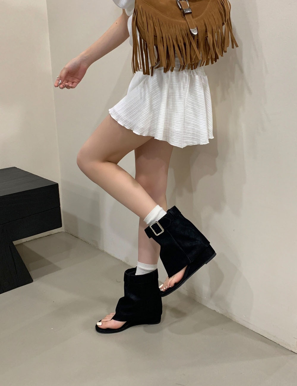 Belt buckle slipsole sandals summer summer boots for women