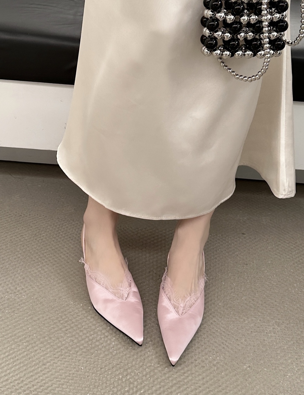 Lace sweet sandals low France style shoes for women