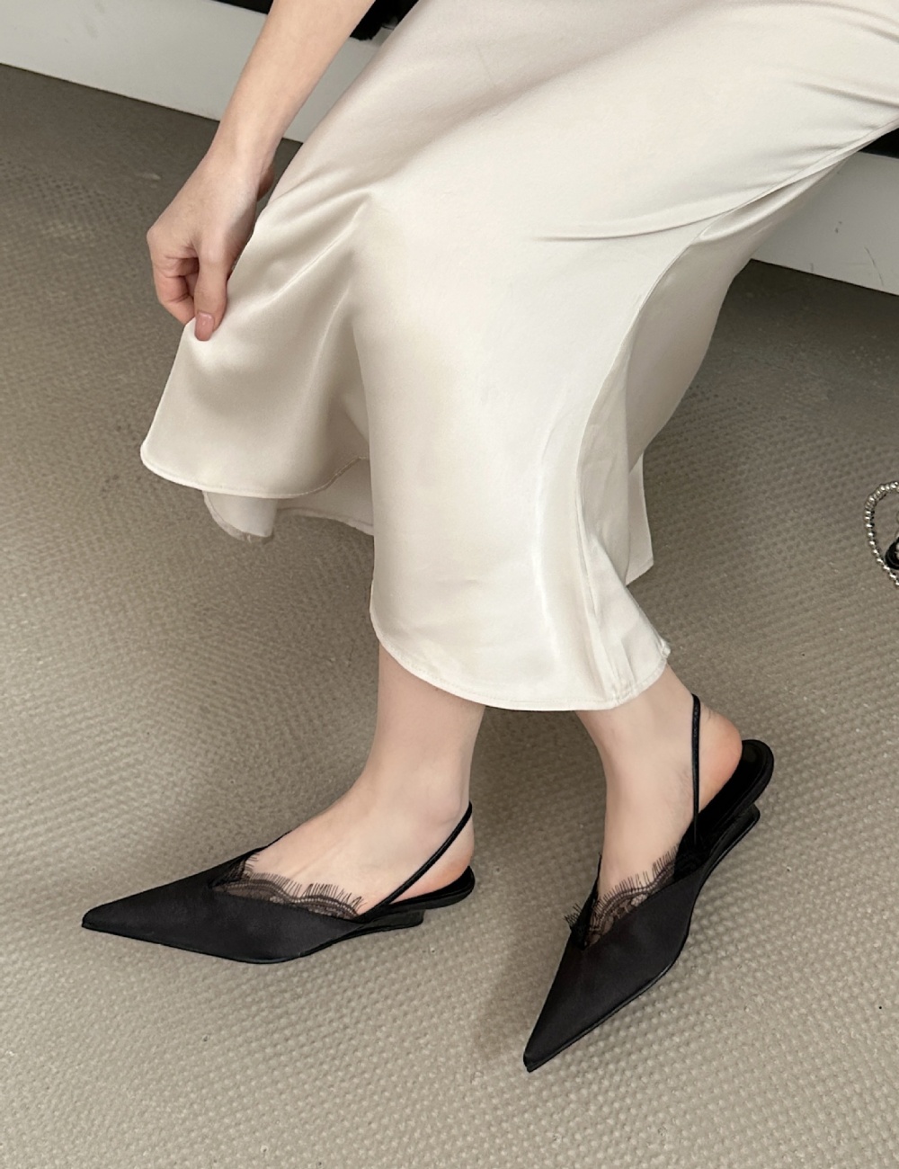 Lace sweet sandals low France style shoes for women
