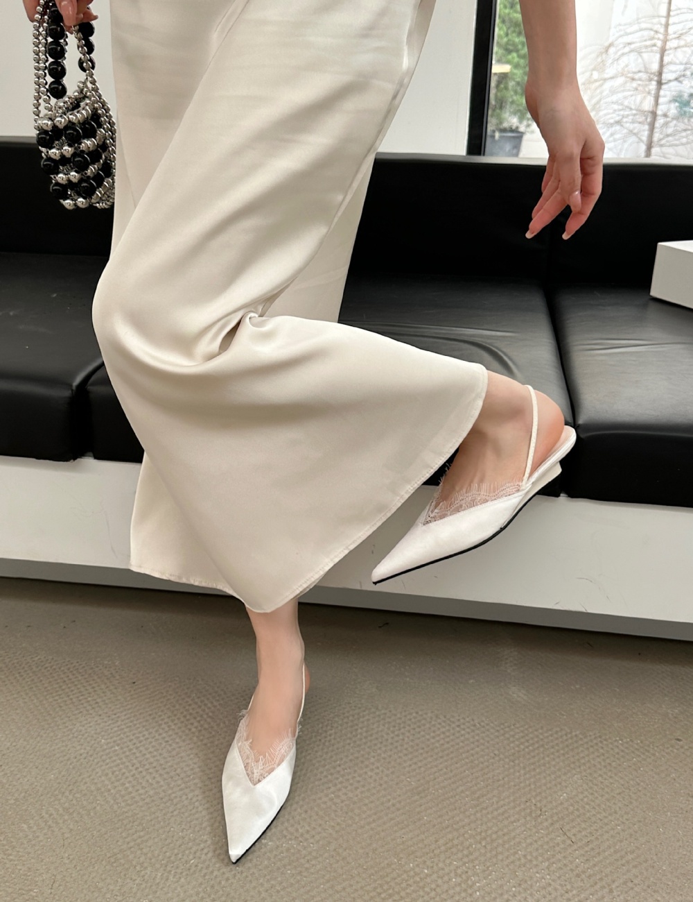 Lace sweet sandals low France style shoes for women