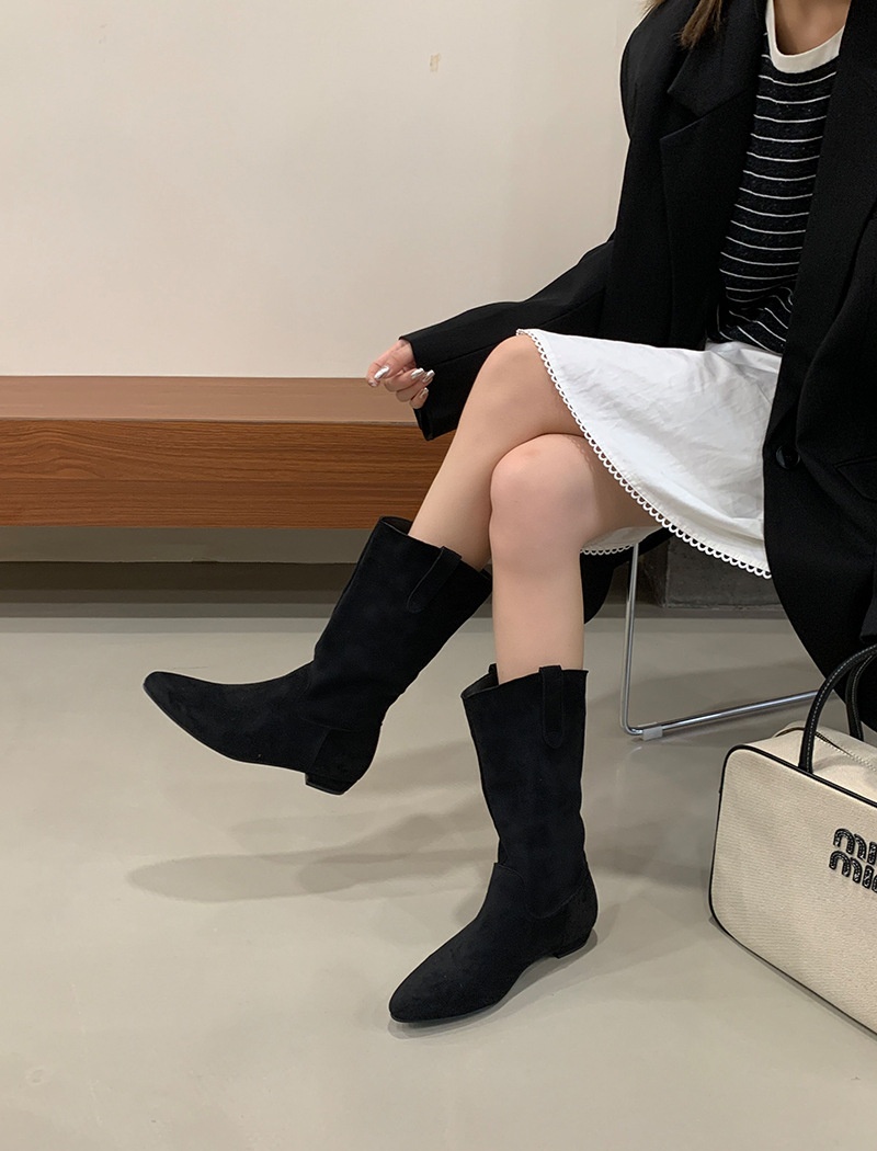 Flat half Boots pure boots for women