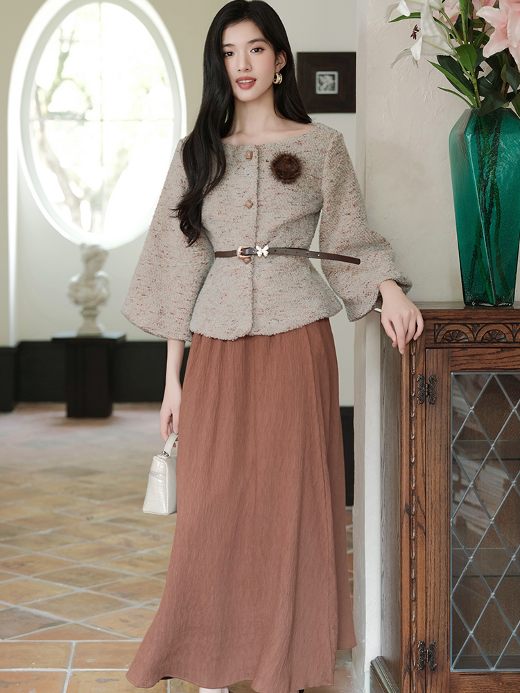 Chanelstyle grace coat ladies short skirt 2pcs set