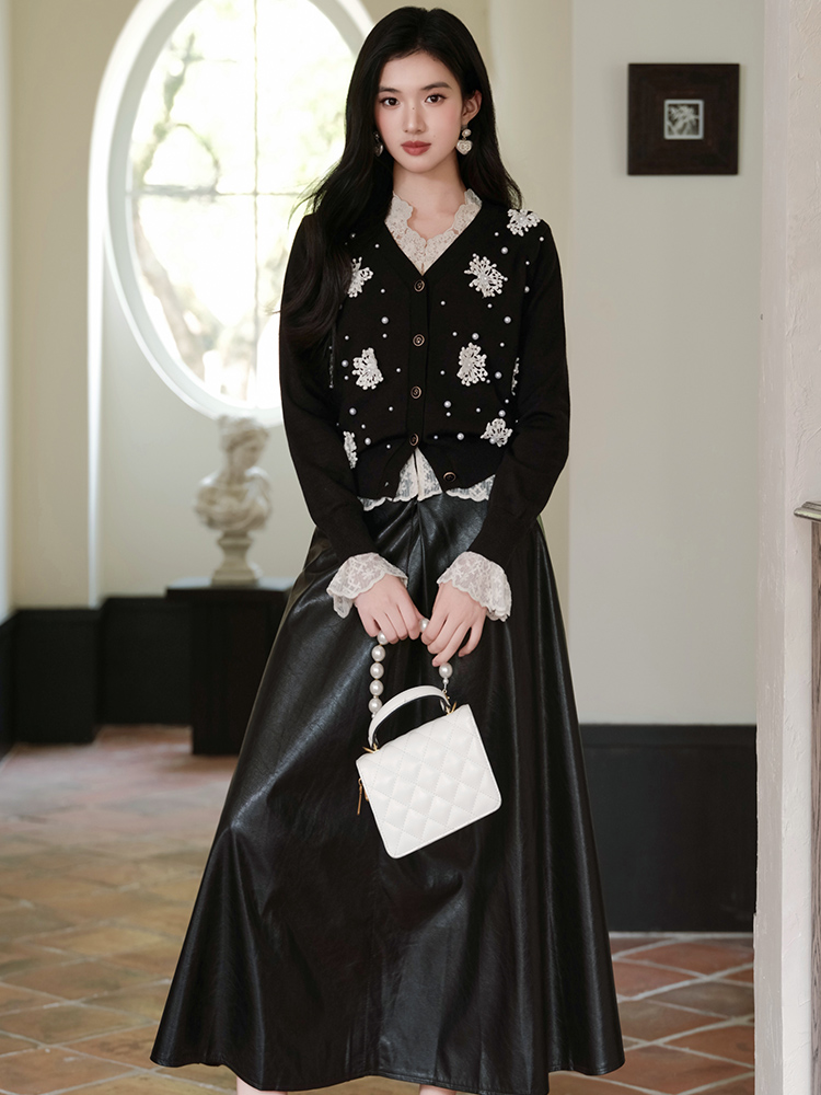 Outside the ride sweater coat 3pcs set