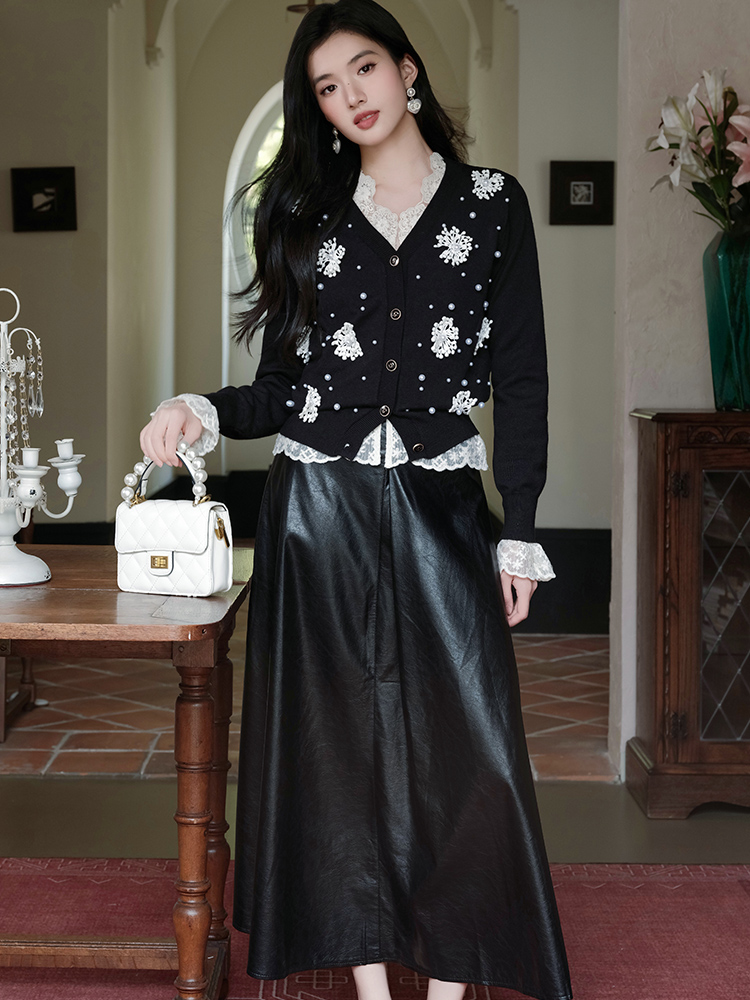 Outside the ride sweater coat 3pcs set