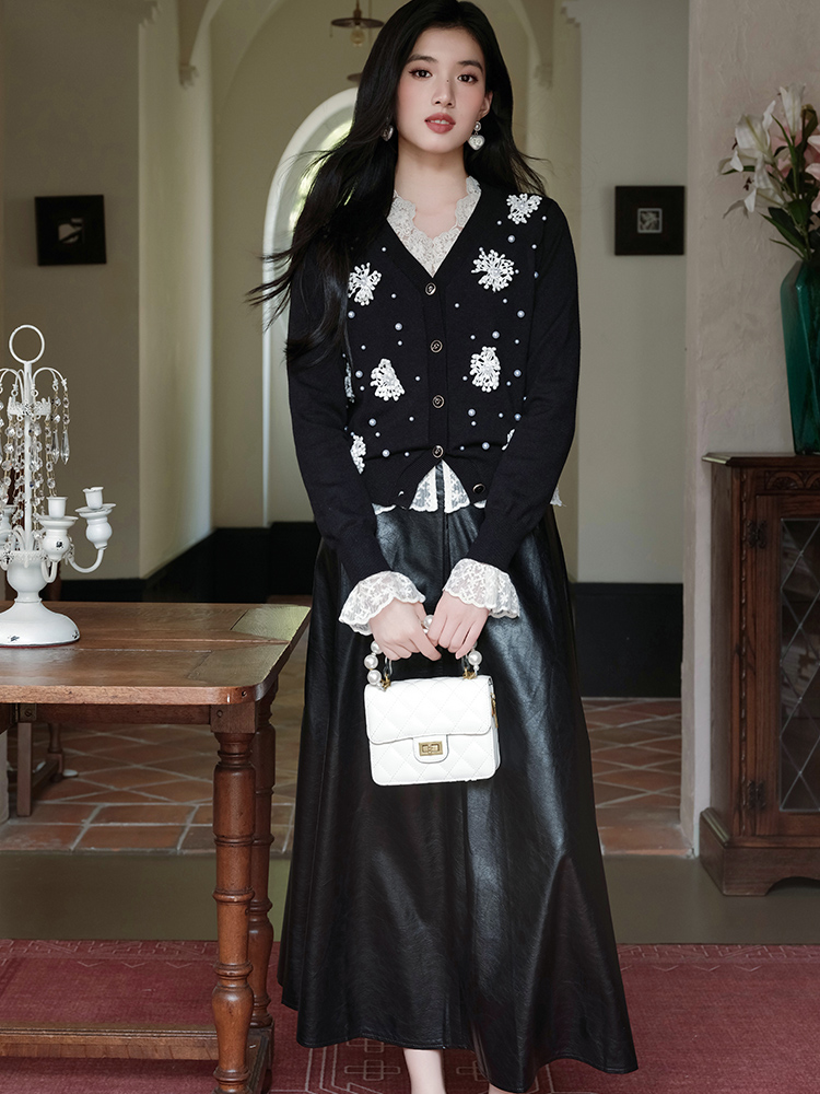 Outside the ride sweater coat 3pcs set