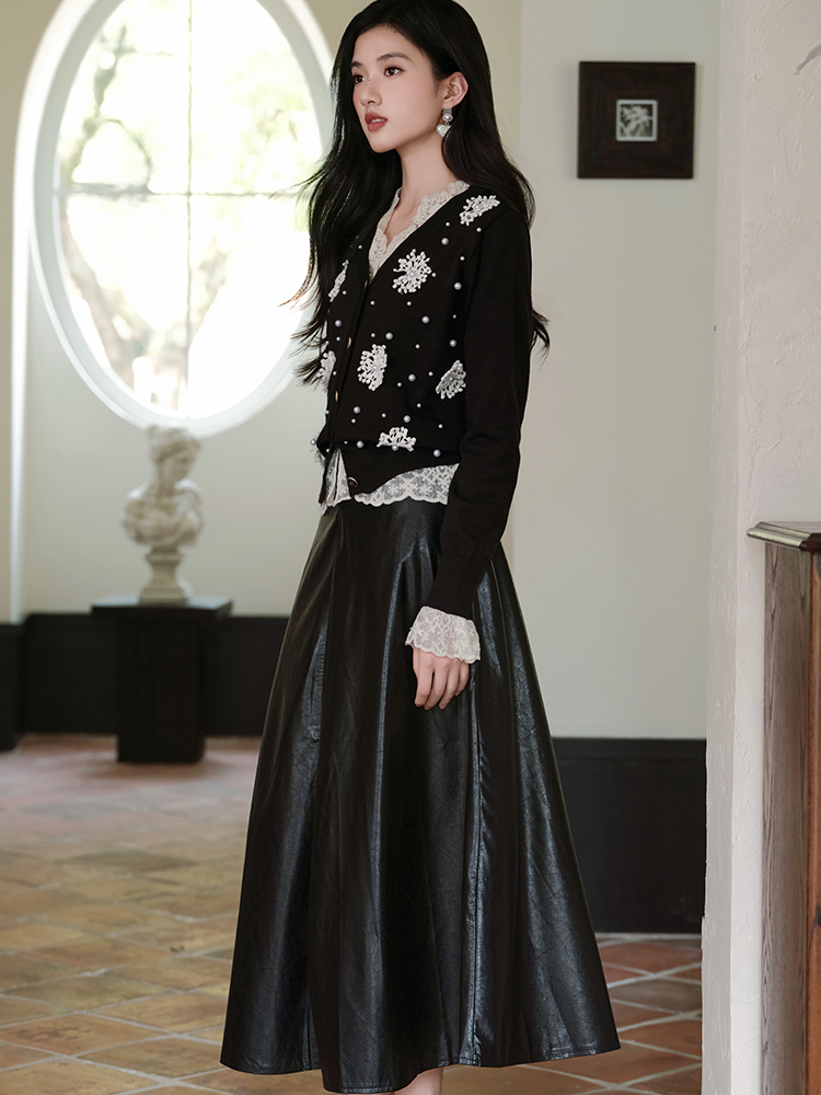 Outside the ride sweater coat 3pcs set