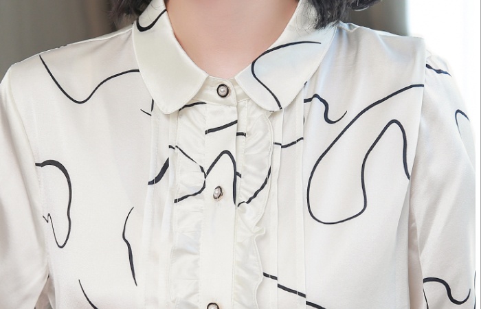 Silk real silk shirt slim tops for women