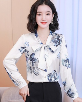 Fashion small shirt real silk tops for women