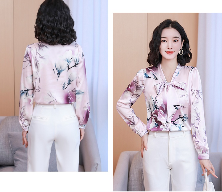 Fashion small shirt real silk tops for women
