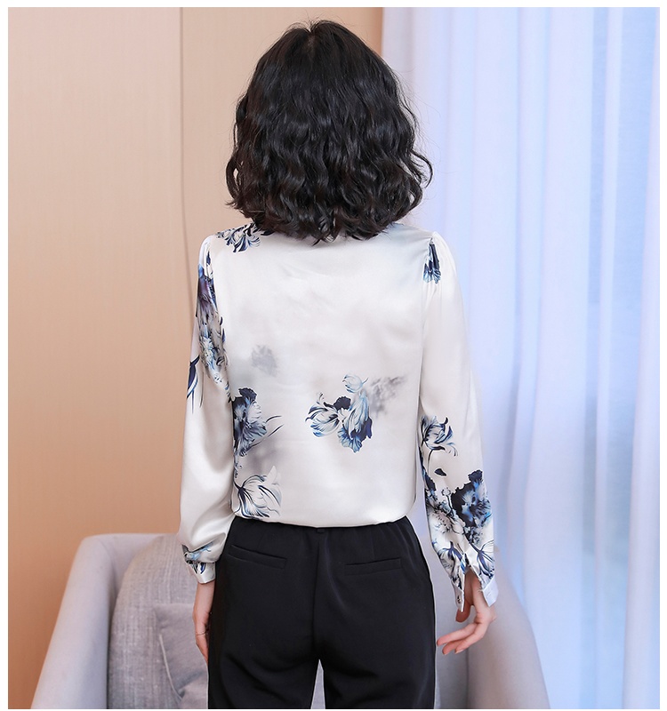 Fashion small shirt real silk tops for women