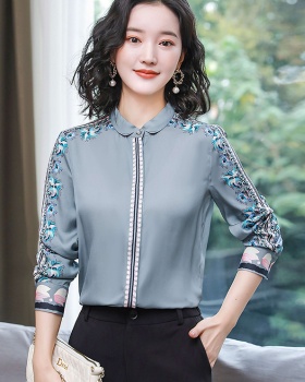 Long sleeve temperament shirt fashion tops for women