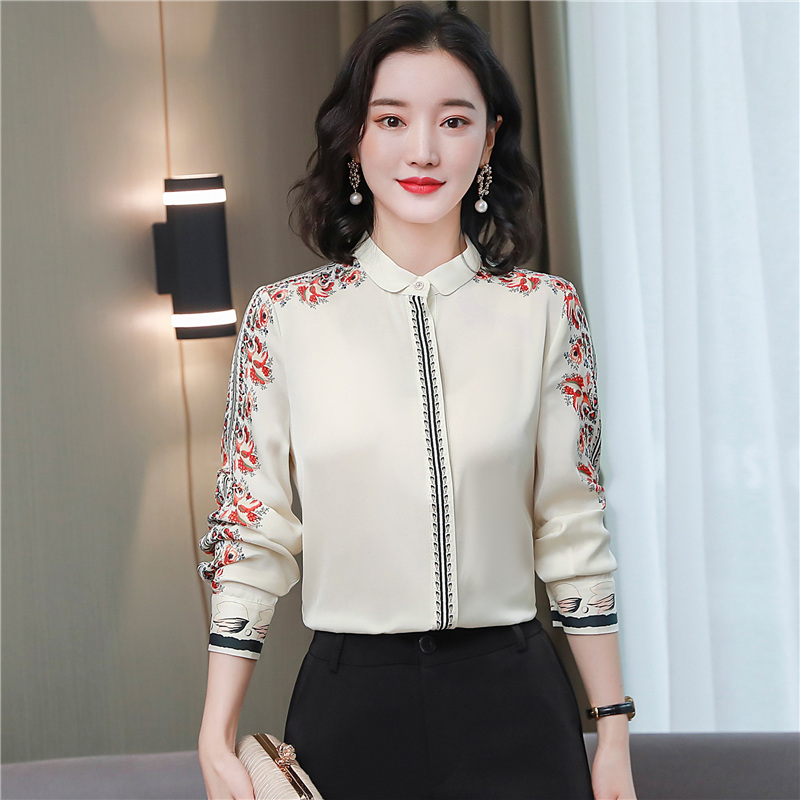 Long sleeve temperament shirt fashion tops for women