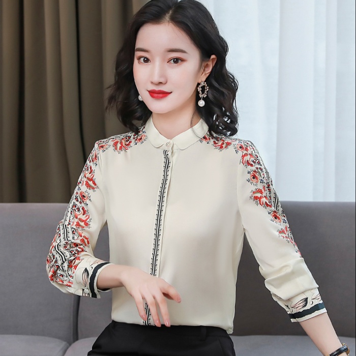 Long sleeve temperament shirt fashion tops for women