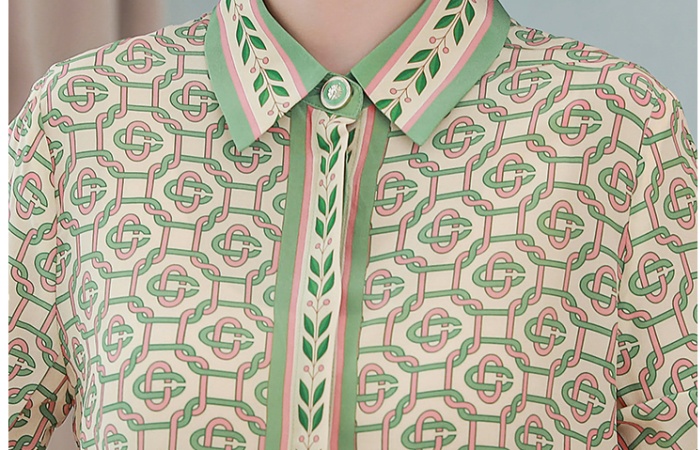 Silk loose tops long sleeve fashion shirt for women