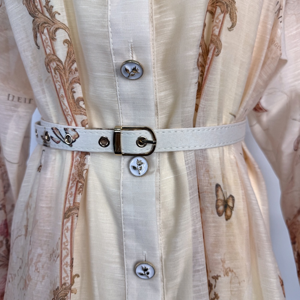 Lapel map pinched waist shirt long sleeve autumn belt