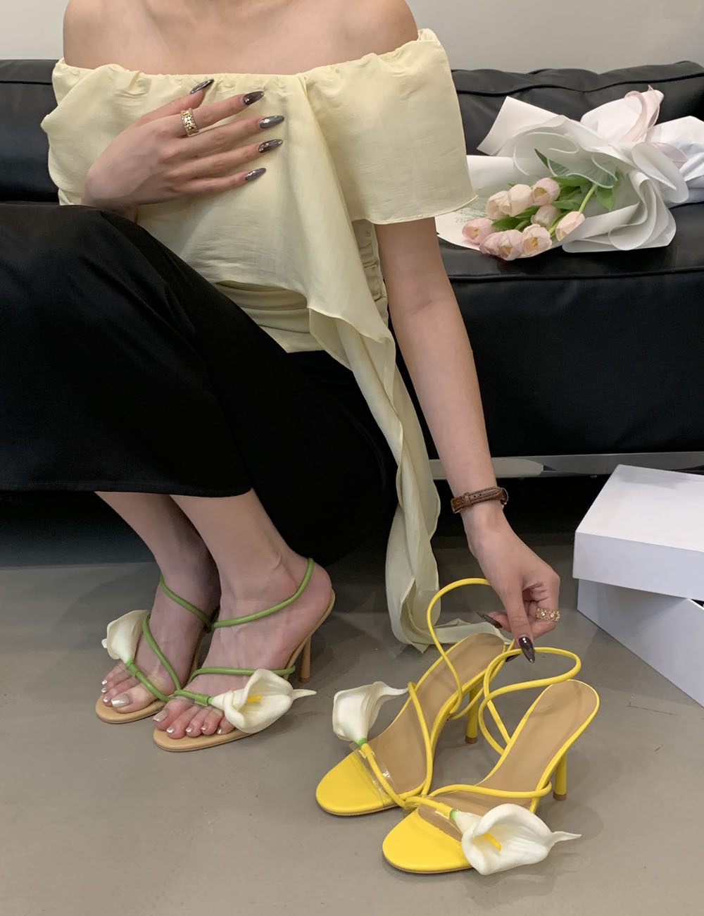 Stereoscopic summer sexy open toe high-heeled sandals for women