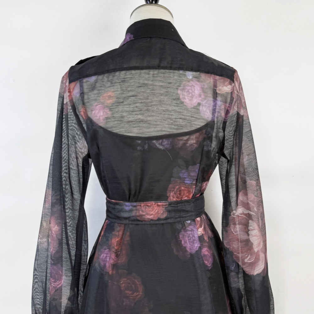 Light luxury single-breasted shirt niche long dress for women