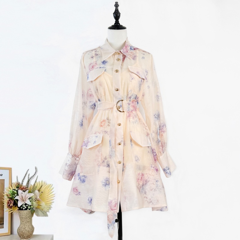 Elegant slim vacation T-back light luxury travel dress