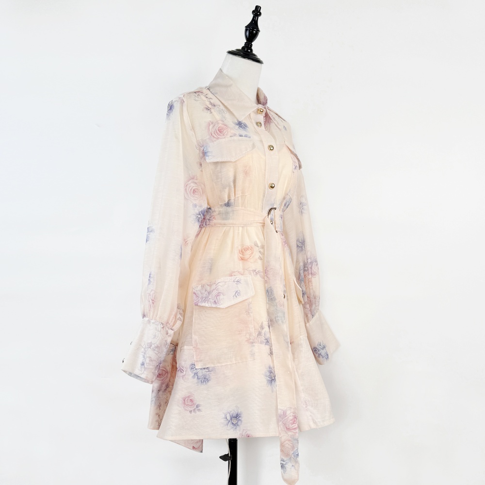 Elegant slim vacation T-back light luxury travel dress