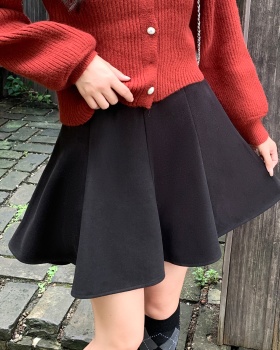 Black Cover belly skirt A-line puff skirt for women