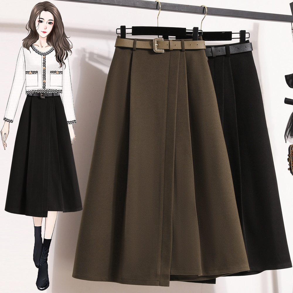 Thick high waist long dress retro slim skirt for women