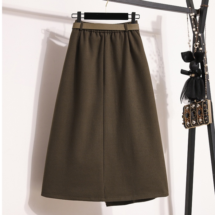 Thick high waist long dress retro slim skirt for women