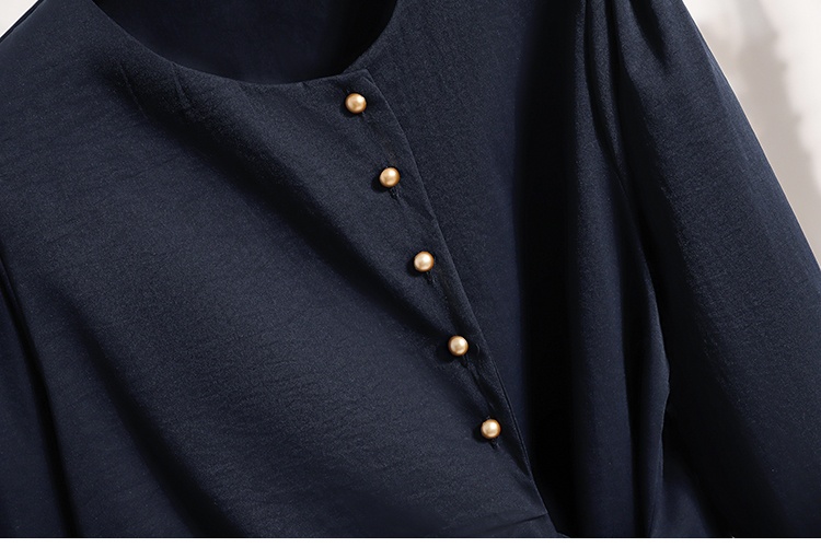 Bow France style slim shirt Casual long sleeve tops