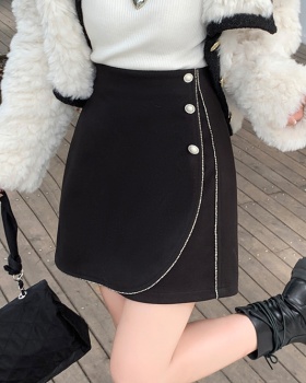 Autumn and winter A-line short skirt woolen skirt for women