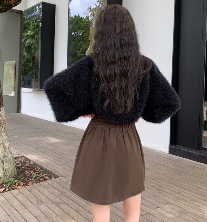 Autumn and winter A-line short skirt woolen skirt for women
