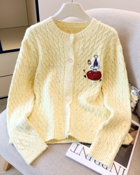 Loose slim coat knitted autumn and winter sweater for women
