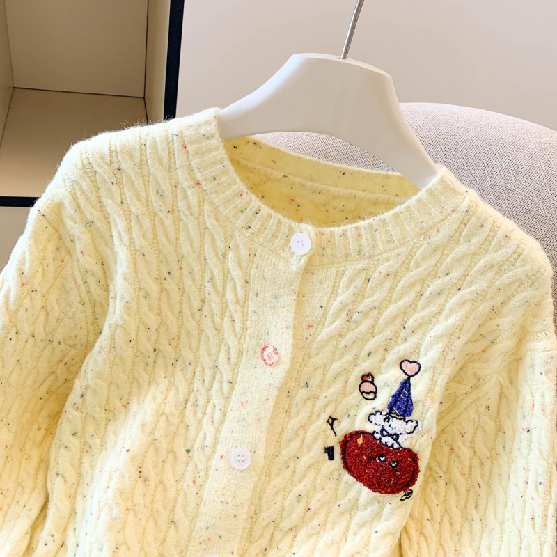 Loose slim coat knitted autumn and winter sweater for women