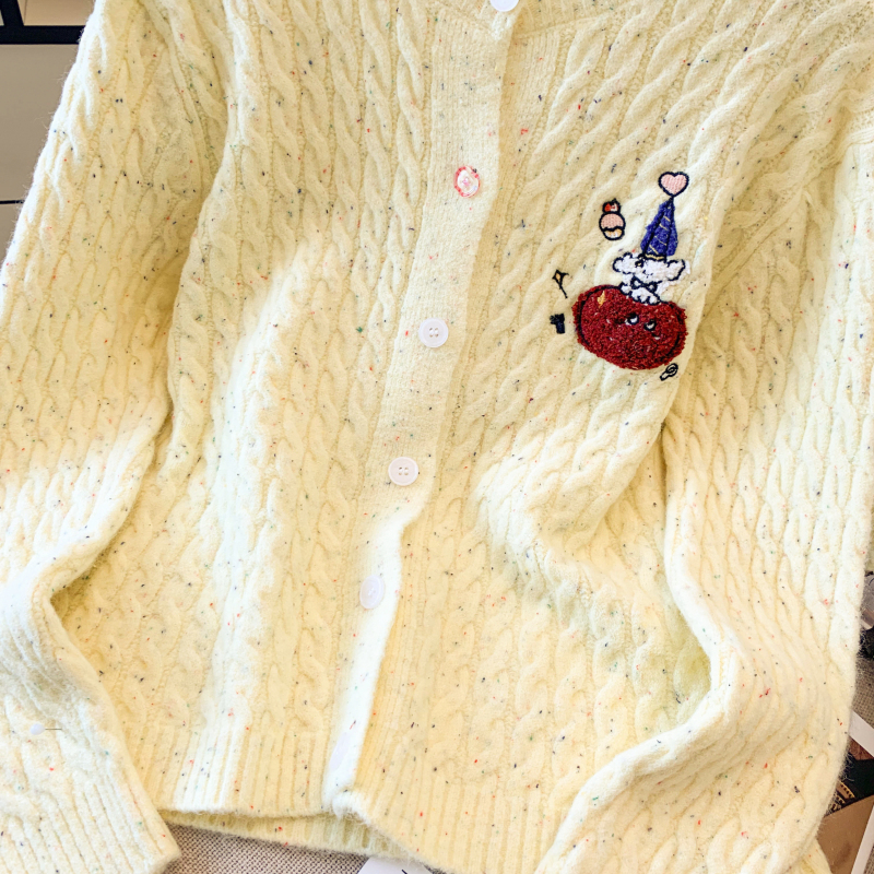 Loose slim coat knitted autumn and winter sweater for women