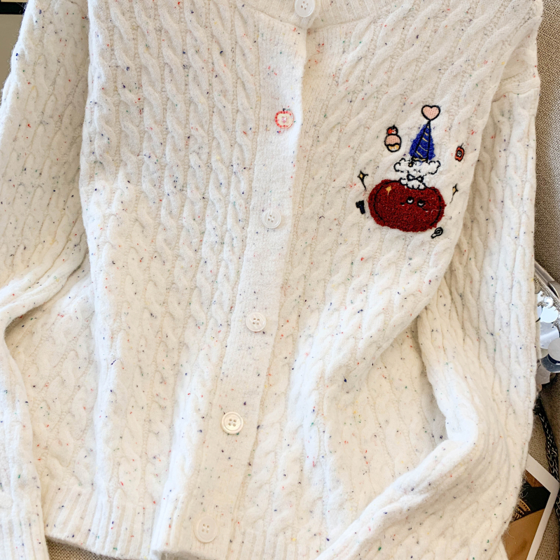 Loose slim coat knitted autumn and winter sweater for women