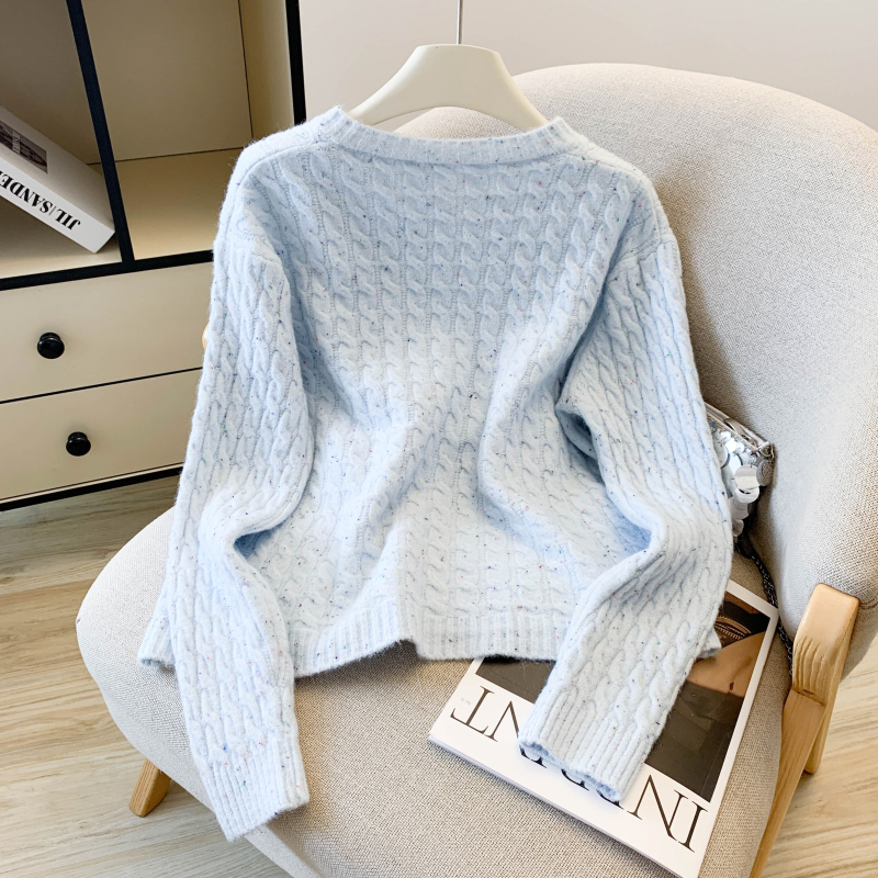 Loose slim coat knitted autumn and winter sweater for women