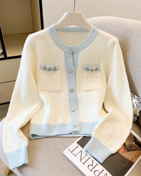 Temperament diamond tops chanelstyle sweater for women