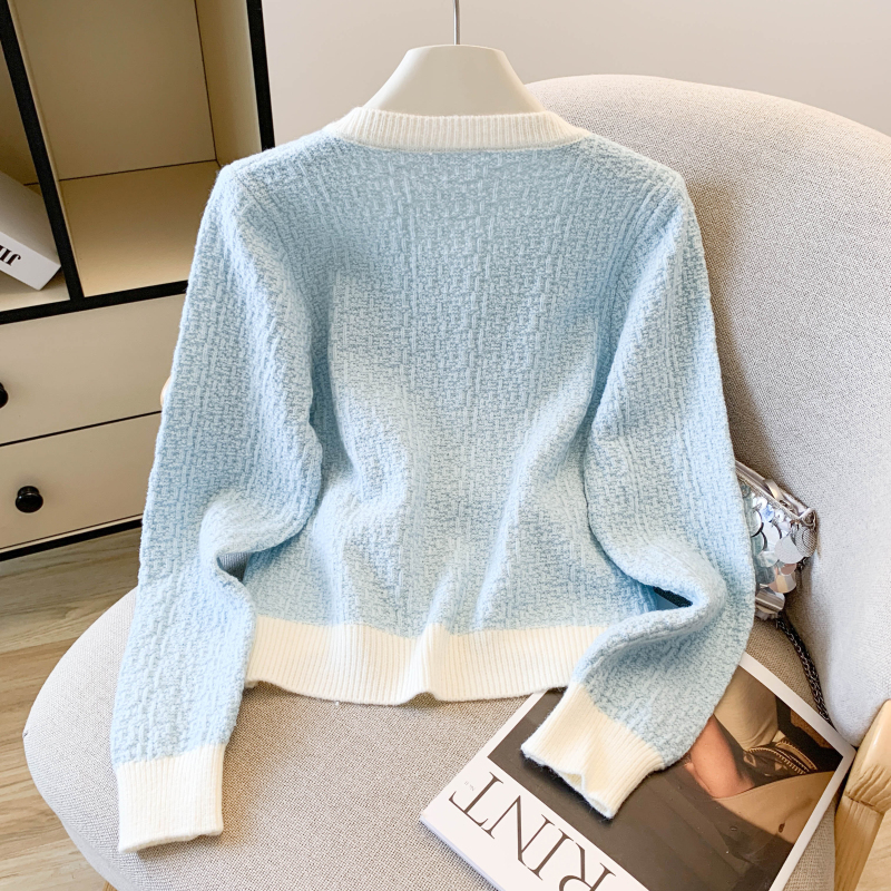 Temperament diamond tops chanelstyle sweater for women