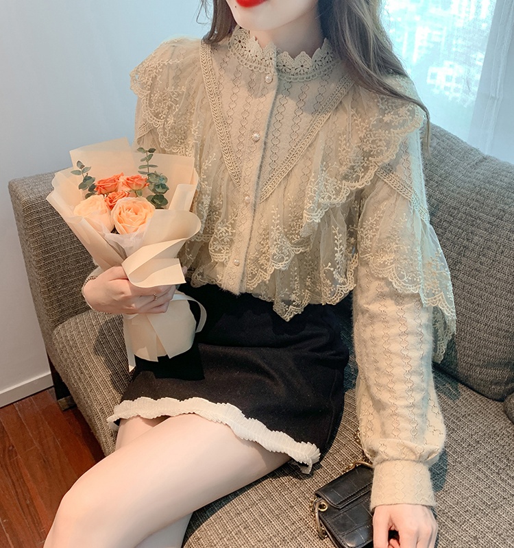 Korean style shirts lace bottoming shirt for women