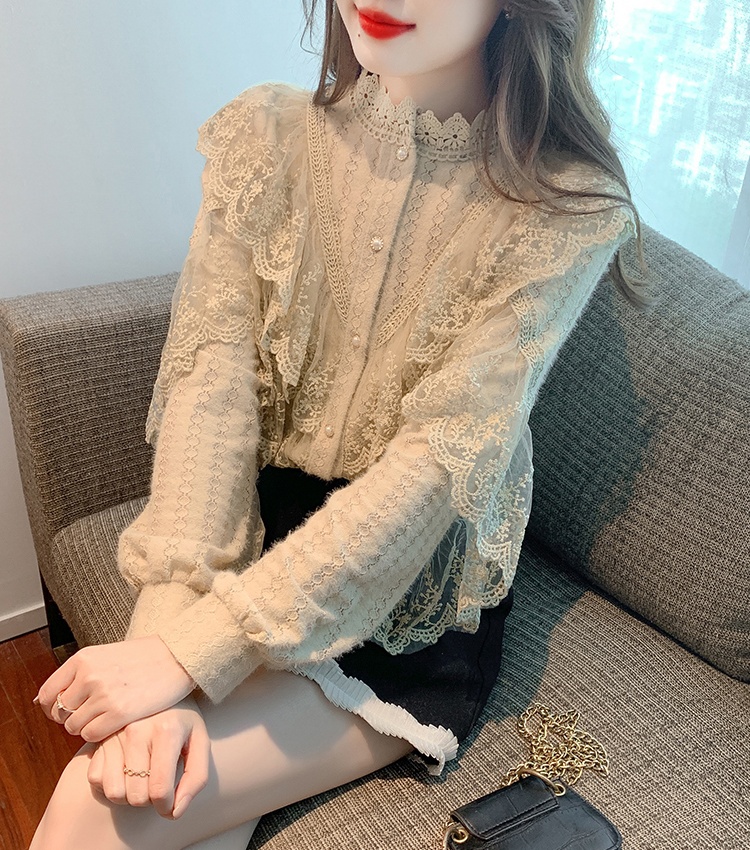 Korean style shirts lace bottoming shirt for women