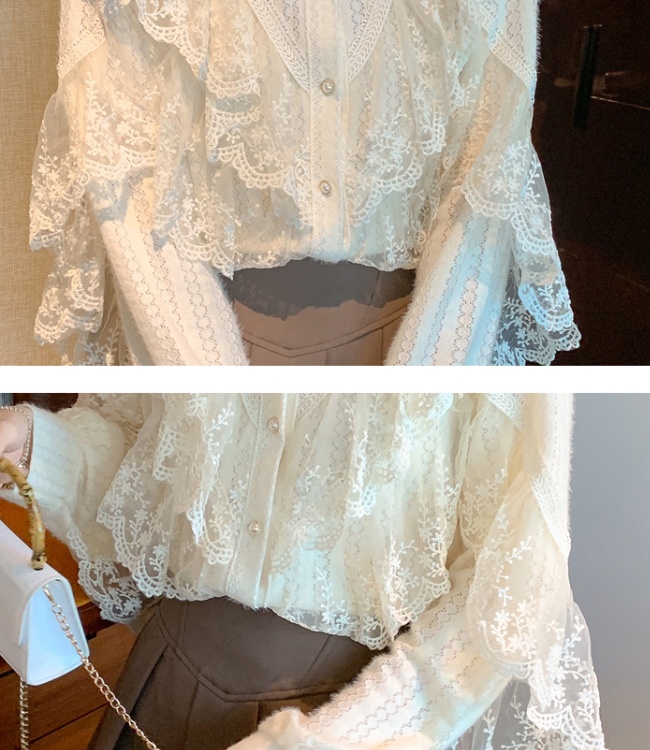Korean style shirts lace bottoming shirt for women