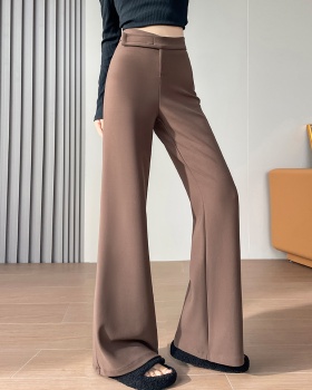 High waist slim pants all-match velcro stretch pants