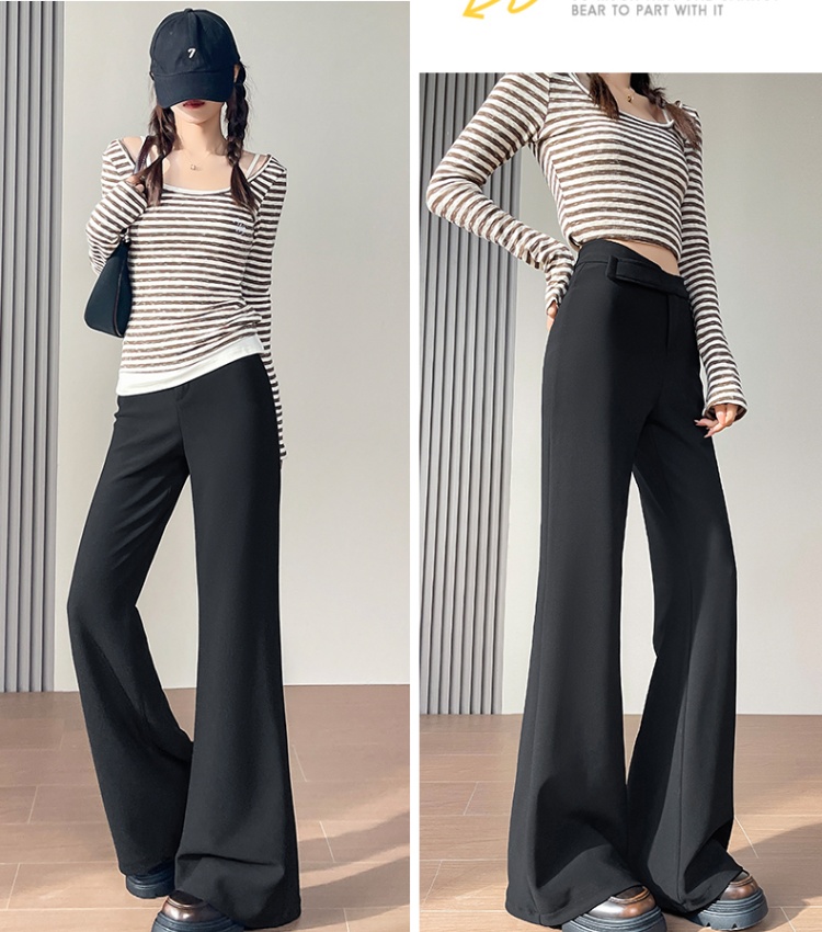 High waist slim pants all-match velcro stretch pants