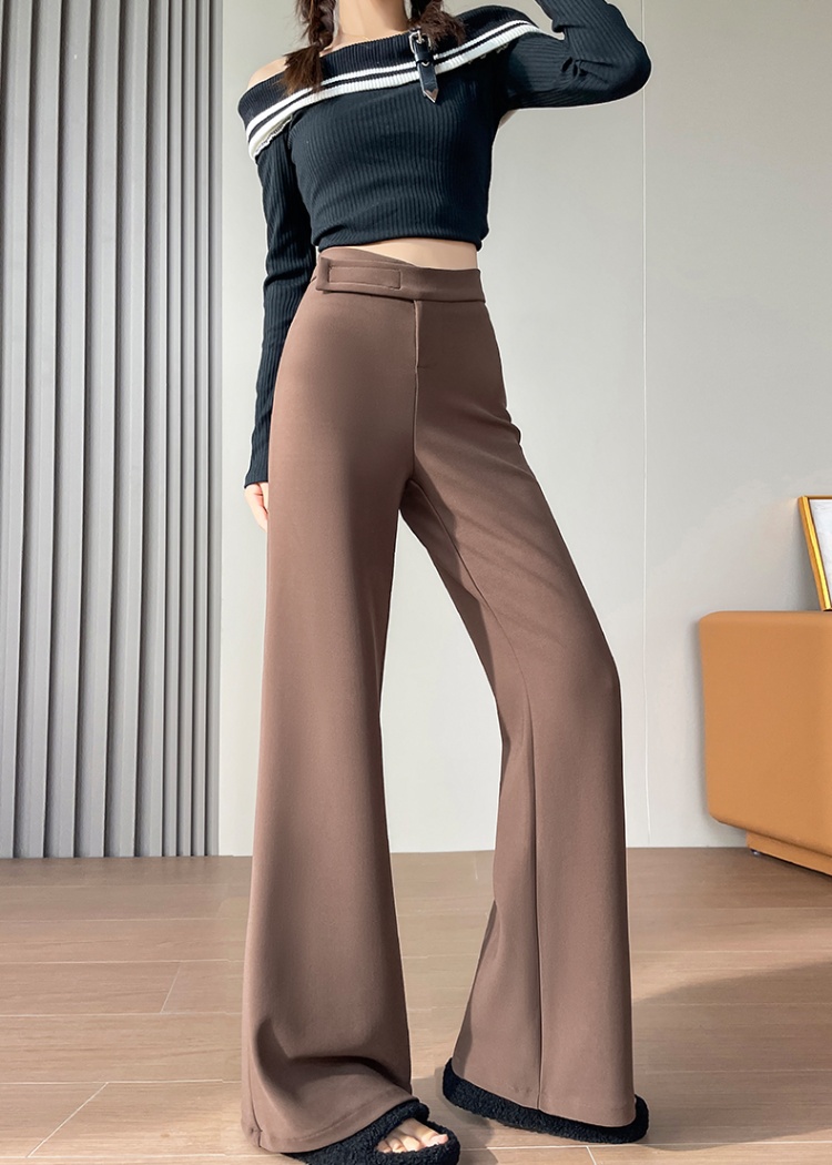 High waist slim pants all-match velcro stretch pants