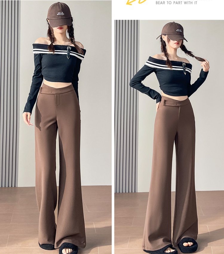 High waist slim pants all-match velcro stretch pants