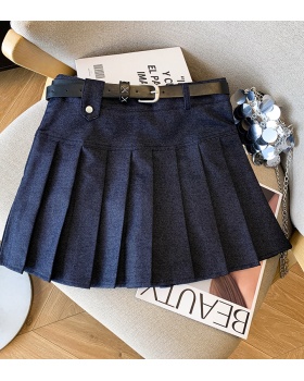 Pleated A-line slim high waist Korean style all-match skirt