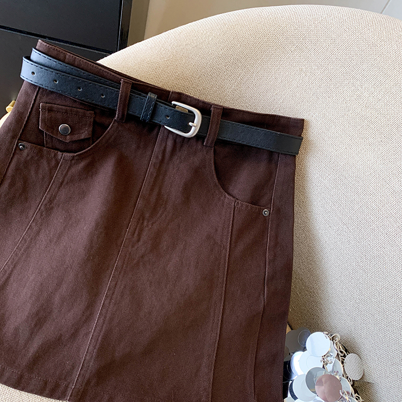 High waist all-match autumn and winter skirt for women